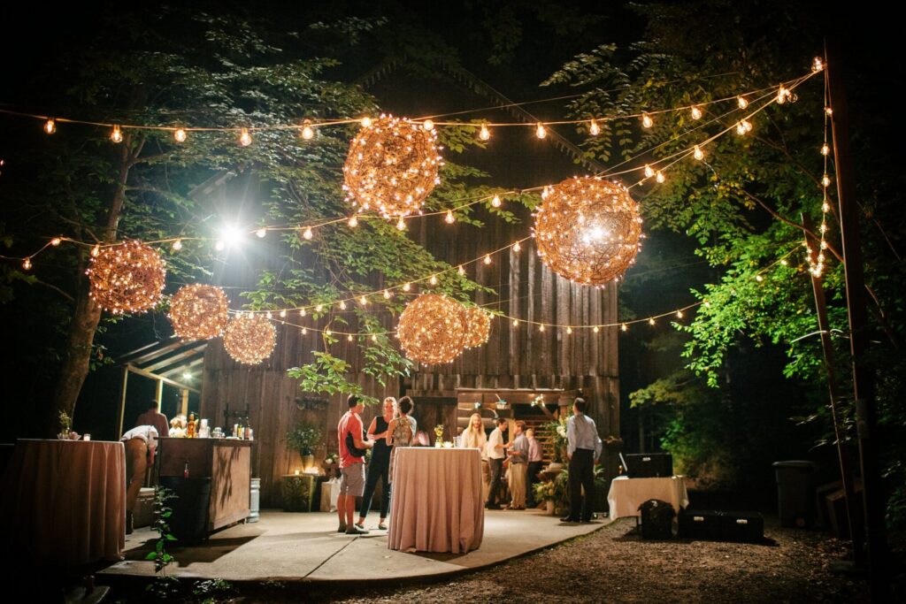 Event lighting at a party